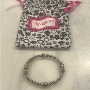 Brighton silver hinged Bangle Bracelet with Textured Design